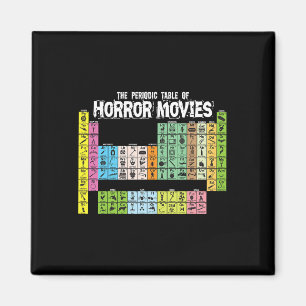 Periodic Table of Horror Movies Chemistry Science  Magnet