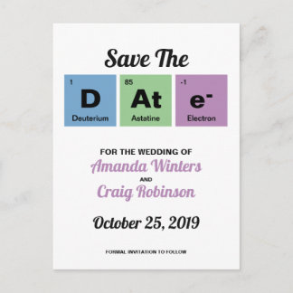 Periodic Table of the Elements Announcement Postcard