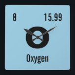 Periodic Table of the Elements Template Square Wall Clock<br><div class="desc">Customize this nerdy chemistry periodic table of the elements wall clock template. Enter in your favorite element or create your own! Change the chemical element name, symbol, atomic number and atomic mass. Click customize to change the background color or make further edits. Makes an awesome gift idea for the chemist,...</div>