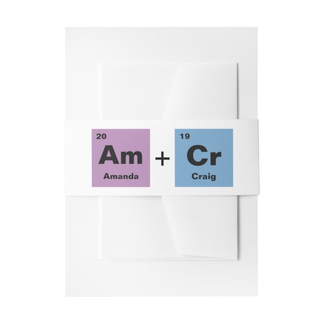 Periodic Table of the Elements Wedding Invitation Belly Band (Front Example)