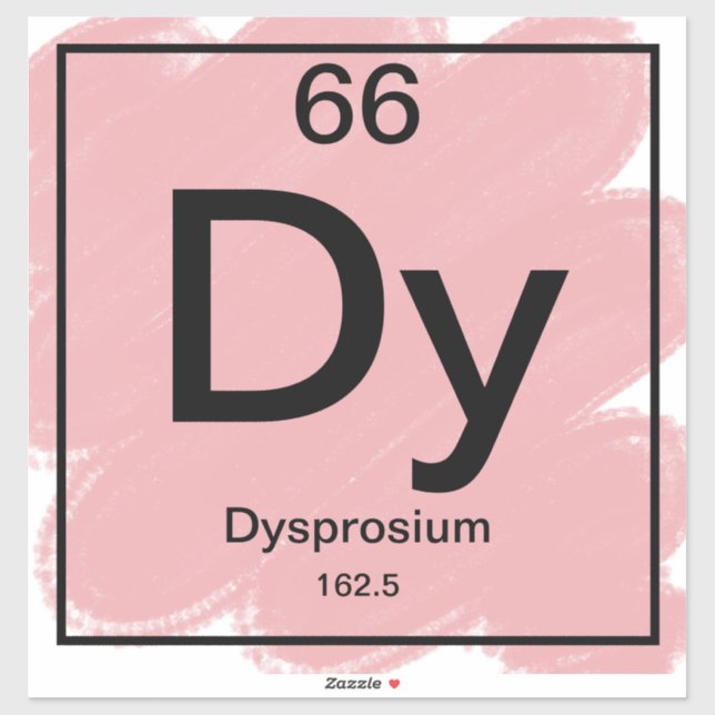 Periodic Table Sticker - Dysprosium (Sheet)