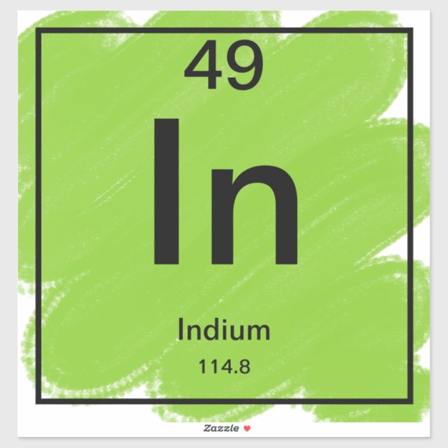 Periodic Table Sticker - Indium (Sheet)