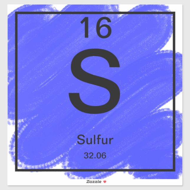 Periodic Table Sticker - Sulphur (Sheet)