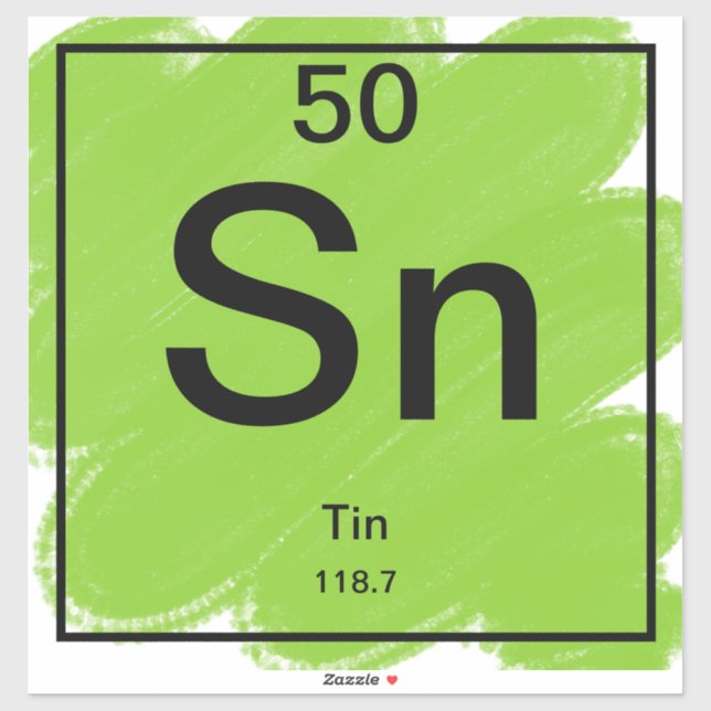 Periodic Table Sticker - Tin (Sheet)