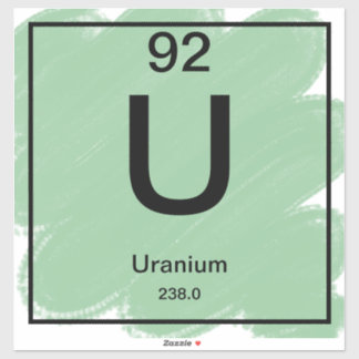 Periodic Table Sticker - Uranium