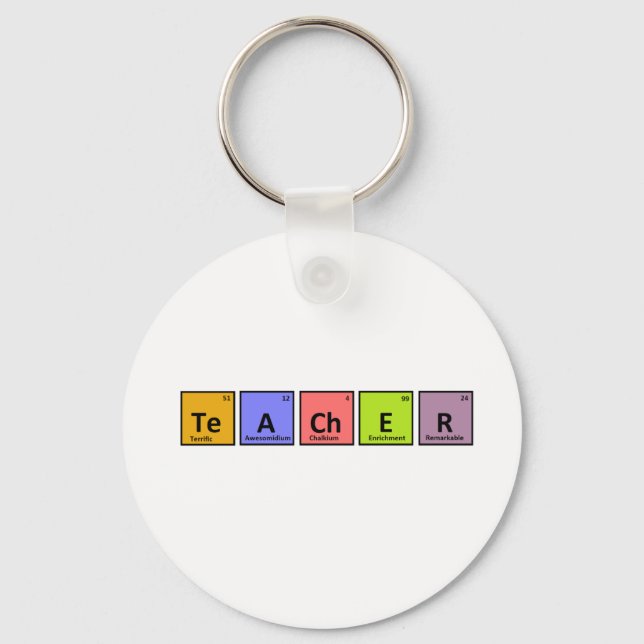 Periodic Table Teacher Appreciation Key Ring (Front)