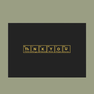 Periodic table Thank you card