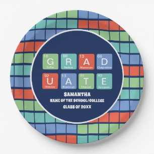 Periodical Table Elements Graduation Party Paper Plate