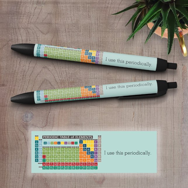 Periodically Periodic Table of Elements Black Ink Pen (Periodic Table of Elements on a writing pen)