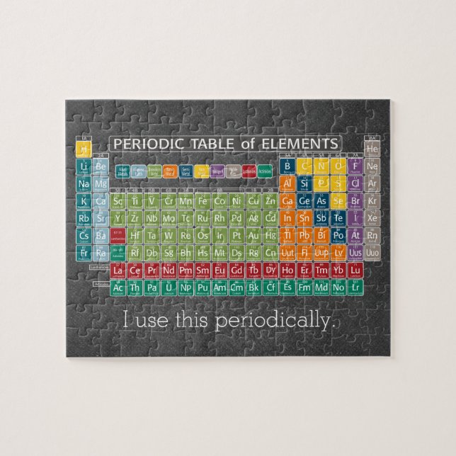 Periodically Periodic Table of Elements Chalkboard Jigsaw Puzzle (Horizontal)