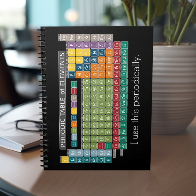 Periodically Periodic Table of Elements - Students Spiral Notebook (Personalized notebook with Periodic Table of Elements - can customize completely)