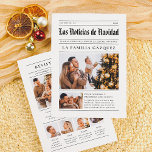 Periódico Navideño | Resumen del Año con 7 Fotos Holiday Card<br><div class="desc">¡Últimas noticias! Convierta su tarjeta navideña en un recuerdo encantador con este diseño de periódico. En la parte frontal, destacan su ciudad y el año en la parte superior, seguido por el título “Las Noticias de Navidad” en una clásica tipografía de letra gótica. El titular anuncia “Últimas Noticias: ¡Aumenta la...</div>