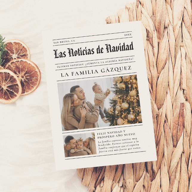 Periódico Navideño | Resumen del Año con 7 Fotos Holiday Card (Creator Uploaded)