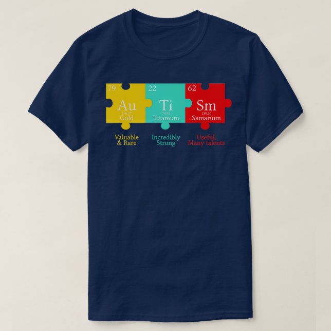Perioditc Table Autism Awareness T-Shirt (Design Front)
