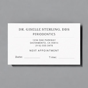 Periodontics Dentistry Dentist Appointment Card