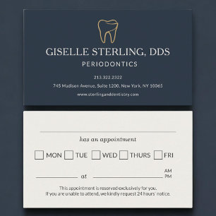 Periodontics Dentistry Tooth Appointment Reminder Business Card
