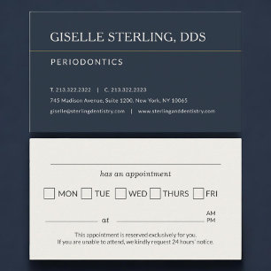 Periodontics Office Appointment Reminder Business Card
