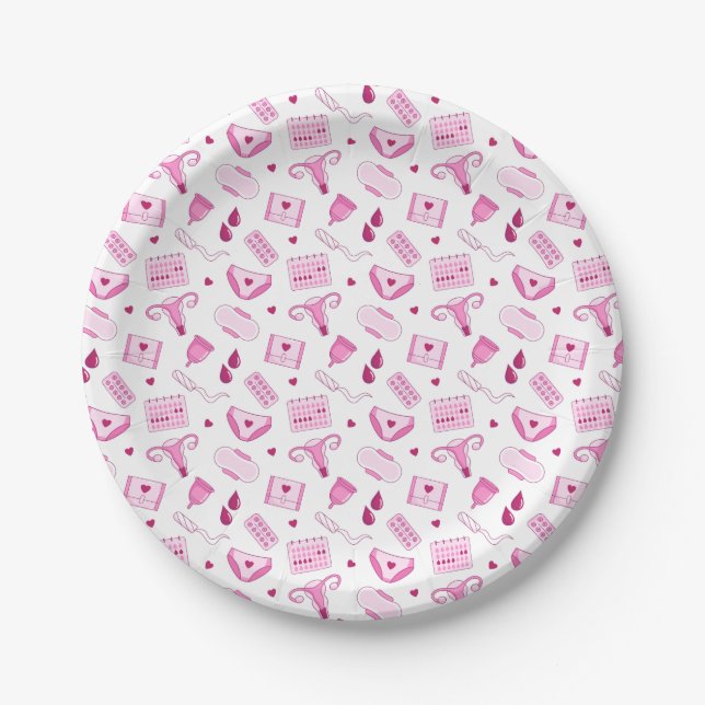 Periods Pattern Paper Plate (Front)