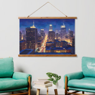 Peripheral Metropolis View Hanging Tapestry