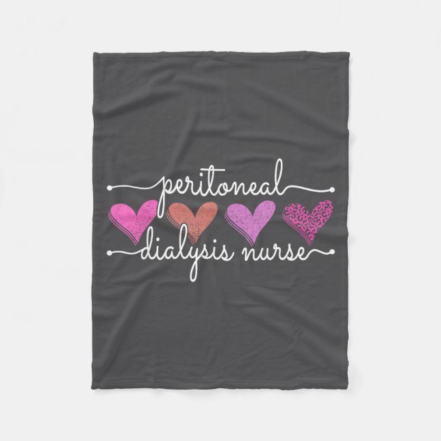 Peritoneal Dialysis Nurse Kidney Disease Funny Nur Fleece Blanket (Front)
