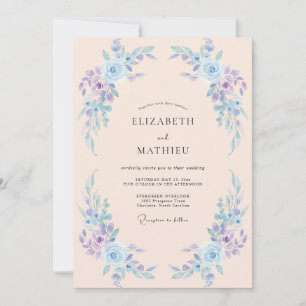 Periwinkle Airy Blossom Wedding Invitation