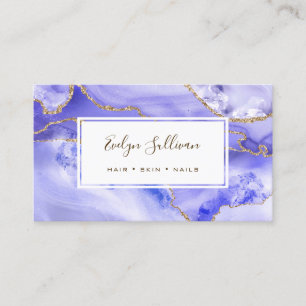 periwinkle and gold agate business card