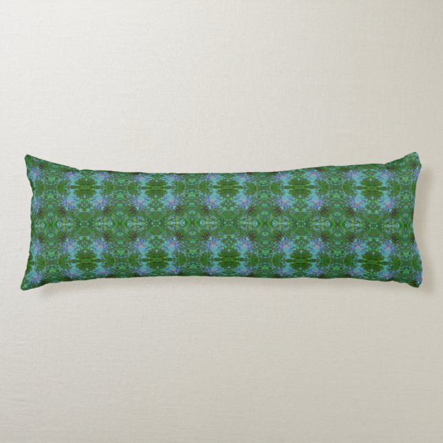 Periwinkle and Green Abstract  Body Cushion (Front)