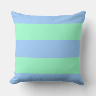Periwinkle and Mint Green Stripes Cushion