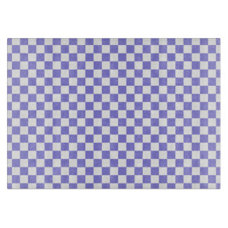 Periwinkle and White Chequerboard Pattern Cutting Board