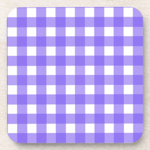 Periwinkle and white gingham coaster