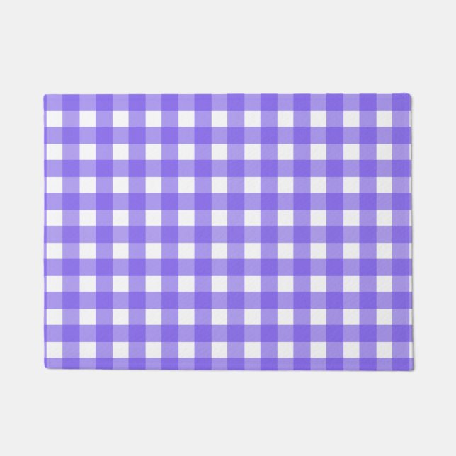Periwinkle and white gingham doormat (Front)