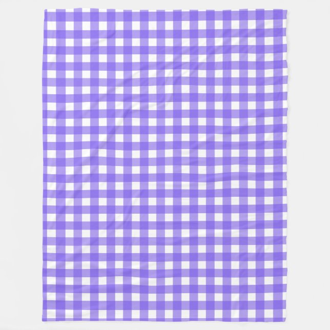 Periwinkle and white gingham fleece blanket (Front)
