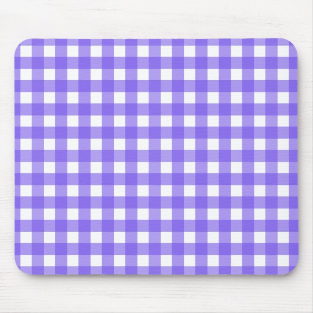 Periwinkle and white gingham mouse pad (Front)