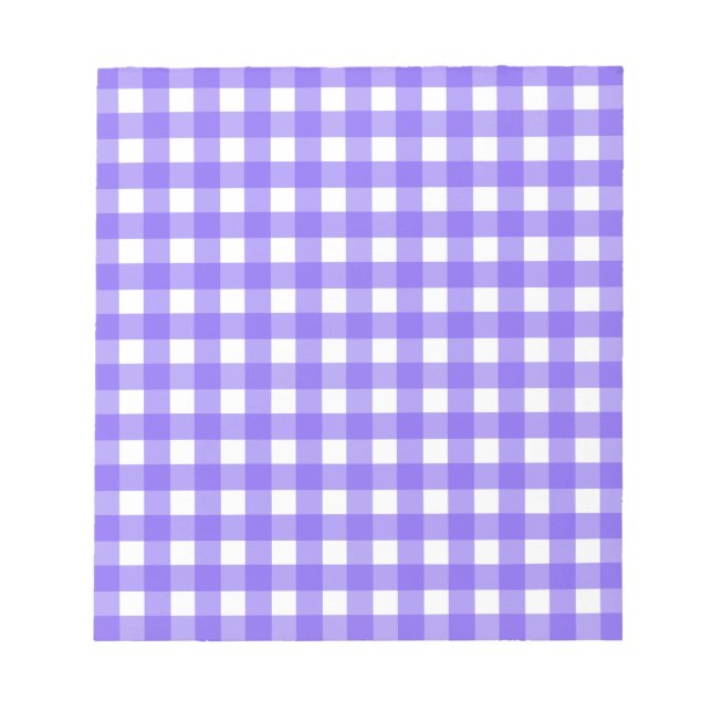 Periwinkle and white gingham notepad (Front)