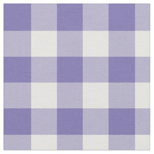 Periwinkle and White Gingham Plaid Fabric