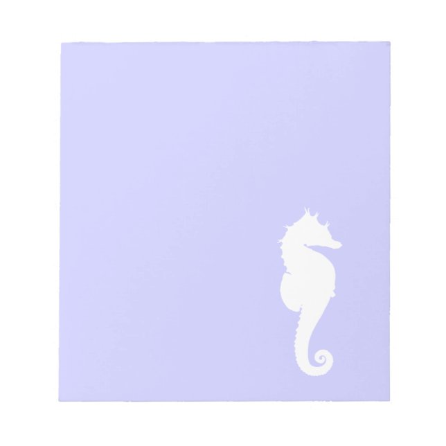 Periwinkle and White Sea Horse Notepad (Front)