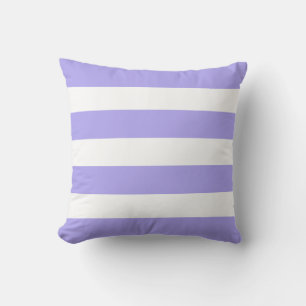 Periwinkle and white striped cushion