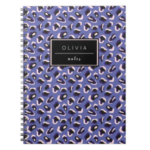 Periwinkle Animal Print Named Notebook