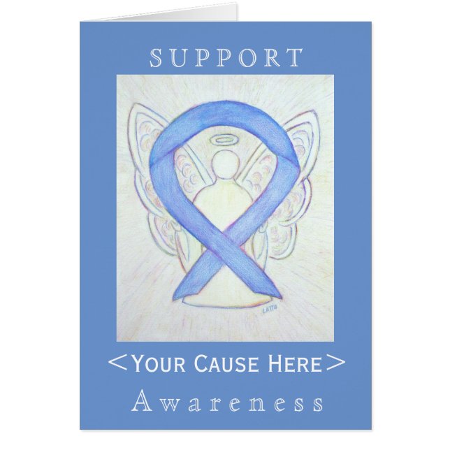 Periwinkle Awareness Ribbon Angel Customised Card (Front)