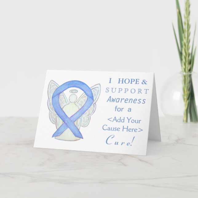 Periwinkle Awareness Ribbon Custom Angel Cards (Front)