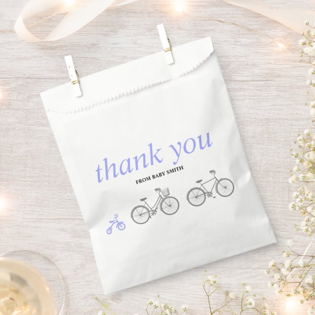 Periwinkle Bicycle Favour Bags (Clipped)