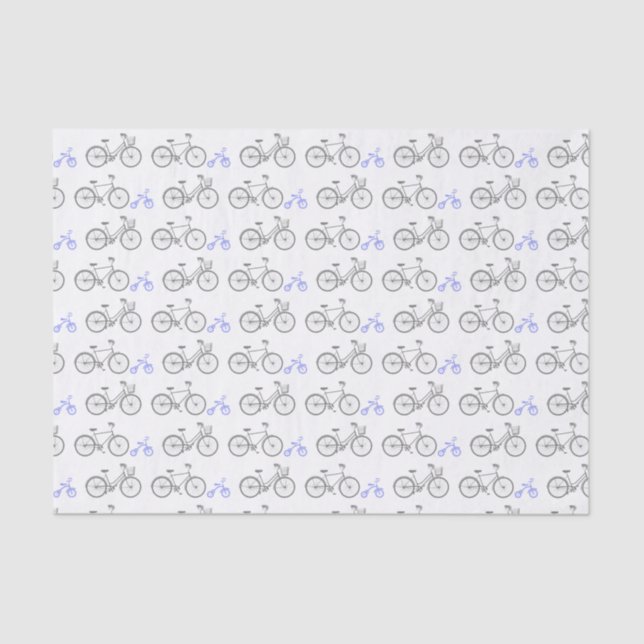 Periwinkle Bicycle Tissue Paper (Front)
