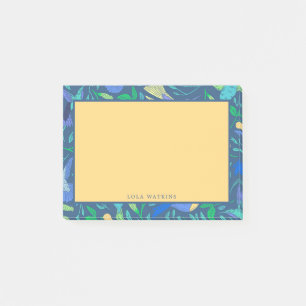 Periwinkle Birds and Flowers Floral Pattern Post-it Notes