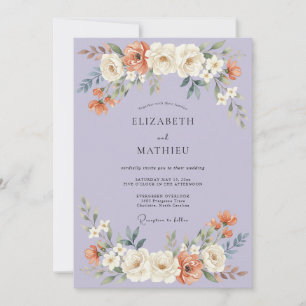 Periwinkle Blossom Romance Wedding Invitation