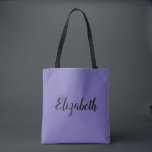 Periwinkle Blue Add Your Own Name Calligraphy Tote Bag<br><div class="desc">Replace Your Script Name Text Here Elegant Modern Minimalistic Design Template Periwinkle Blue Shopping Shoulder Tote Bag.</div>