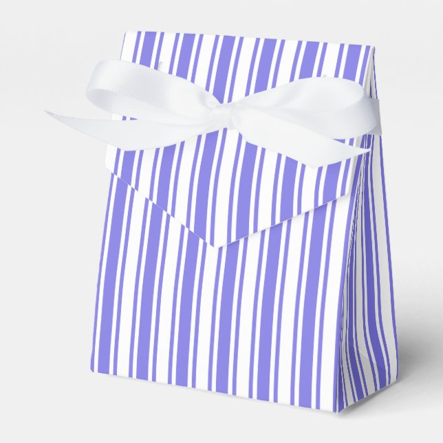 Periwinkle blue and white candy stripes favour box (Front Side)