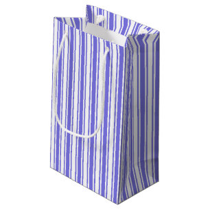 Periwinkle blue and white candy stripes small gift bag