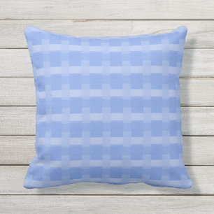 Periwinkle Blue Checks Outdoor Pillow 16x16