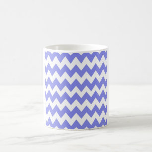 Periwinkle Blue Chevron – Crisp White Zigzag Coffee Mug