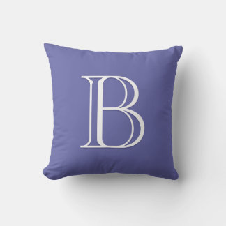 Periwinkle Blue Custom Letter Monogrammed Initial Cushion